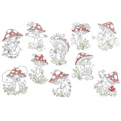 Stickserie - Pilz Fräulein